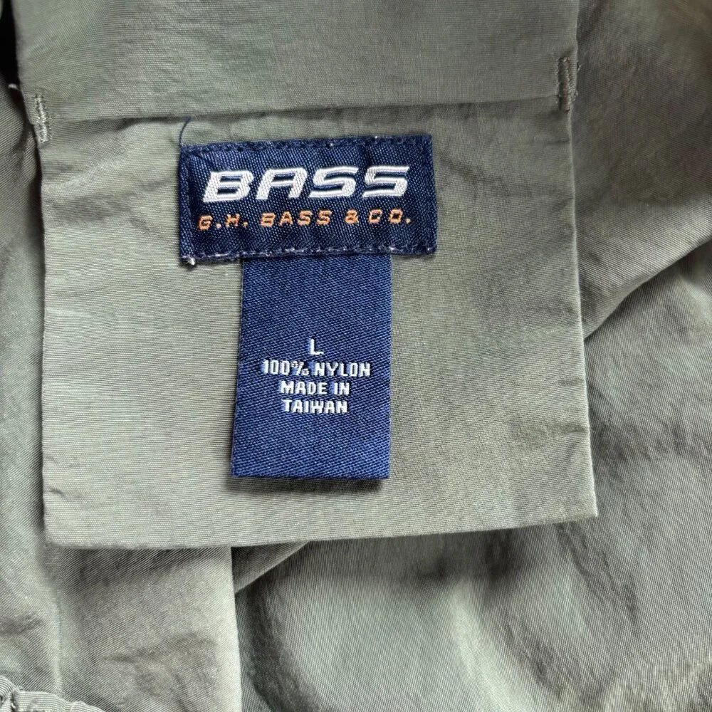 Bass Mens Board Shorts Large Surf Green Classic Cargo‎ Y2K Nylon Gorpcore 18204x